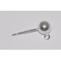 Ball earring with ring, 1 pcs.