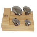 Spoon stakes set on wooden base