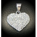 Heart pendant with zircons, 925 silver