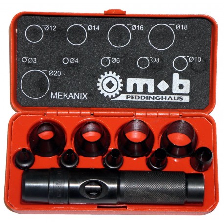 Punches gasket cutters set Ø 3 to 20 mm