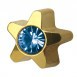 Star with blue stone, gold plated