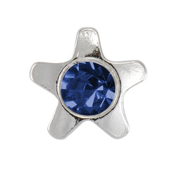 Star with blue stone, stainless steel