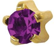 Amethyst, gold plated