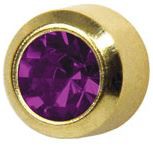 Amethyst, gold plated