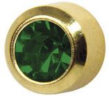 Emerald, gold plated